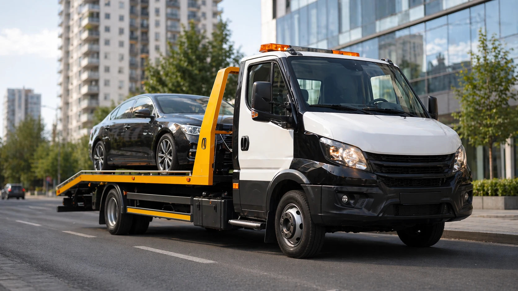 Фото эвакуатора на дневном выезде в Донецке